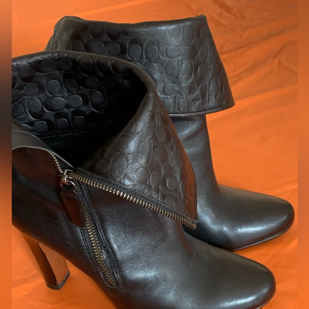 Coach Black Leather Boots size 8.5